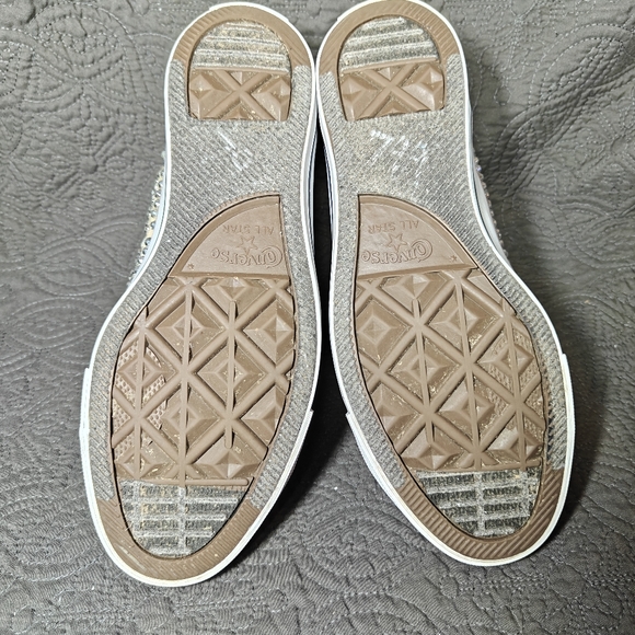 Converse All Star Chuck Taylor High Tops Rhinestone-Encrusted Size Women's 7.5 - Picture 10 of 11